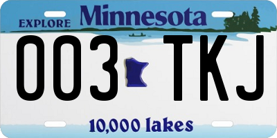 MN license plate 003TKJ