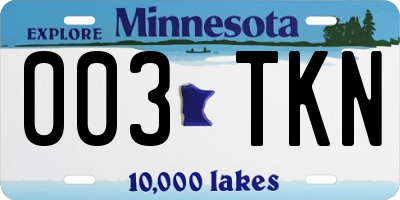 MN license plate 003TKN