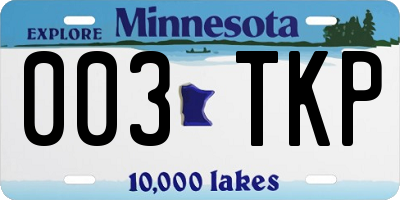 MN license plate 003TKP