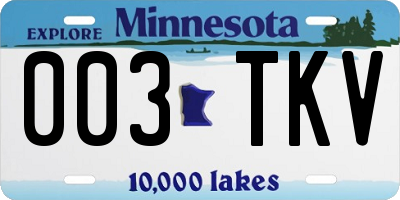 MN license plate 003TKV