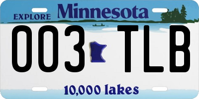 MN license plate 003TLB