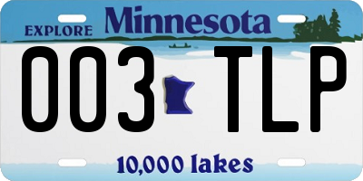 MN license plate 003TLP