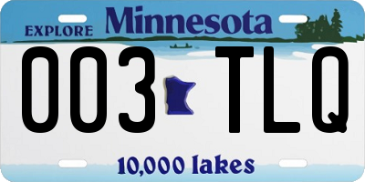 MN license plate 003TLQ