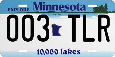 MN license plate 003TLR