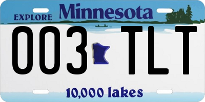 MN license plate 003TLT