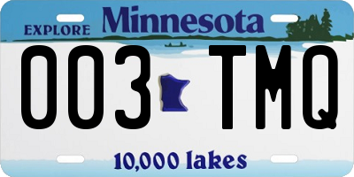 MN license plate 003TMQ
