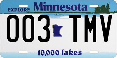 MN license plate 003TMV