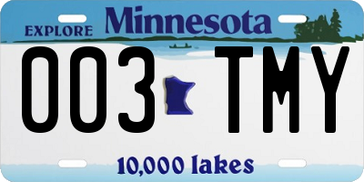 MN license plate 003TMY