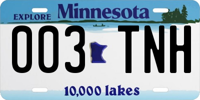 MN license plate 003TNH