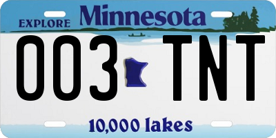 MN license plate 003TNT