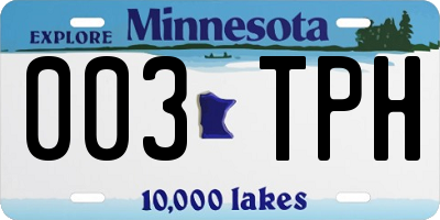 MN license plate 003TPH