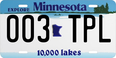 MN license plate 003TPL