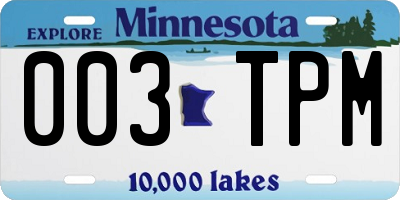 MN license plate 003TPM