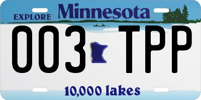 MN license plate 003TPP