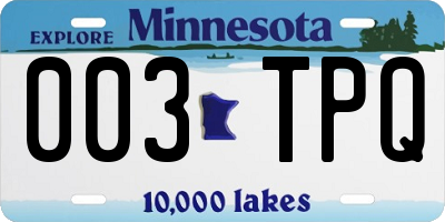 MN license plate 003TPQ