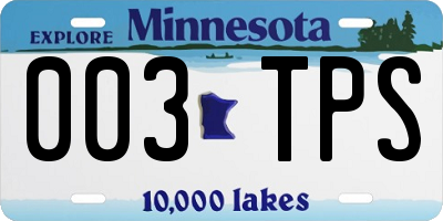 MN license plate 003TPS