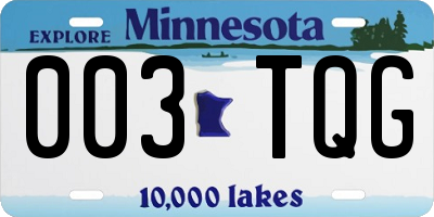 MN license plate 003TQG