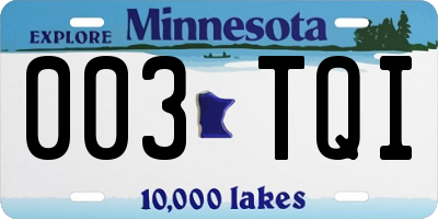 MN license plate 003TQI
