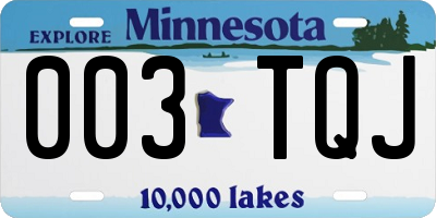 MN license plate 003TQJ
