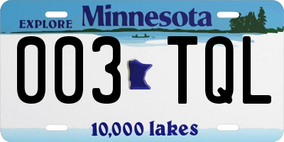 MN license plate 003TQL