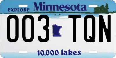 MN license plate 003TQN
