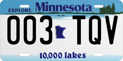 MN license plate 003TQV