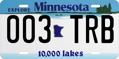 MN license plate 003TRB