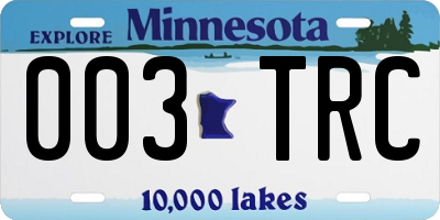 MN license plate 003TRC