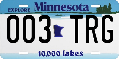 MN license plate 003TRG