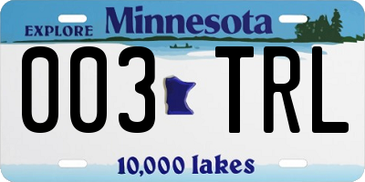 MN license plate 003TRL