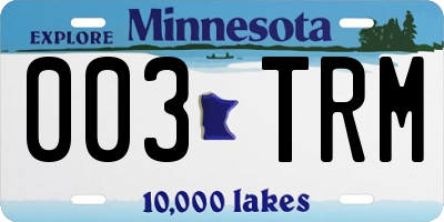 MN license plate 003TRM