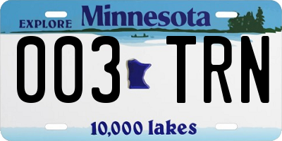 MN license plate 003TRN
