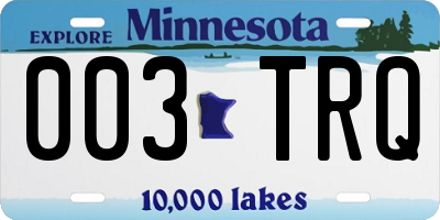MN license plate 003TRQ