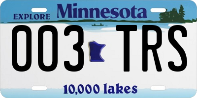 MN license plate 003TRS