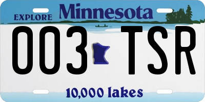 MN license plate 003TSR