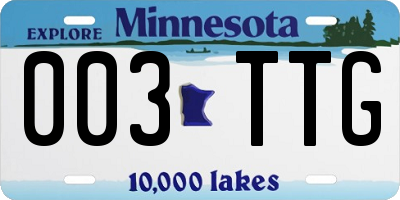MN license plate 003TTG