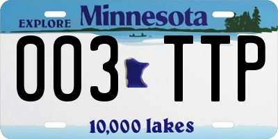MN license plate 003TTP