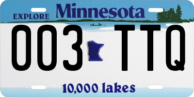 MN license plate 003TTQ