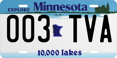 MN license plate 003TVA