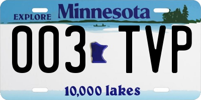 MN license plate 003TVP