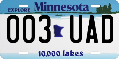 MN license plate 003UAD