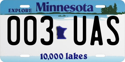 MN license plate 003UAS