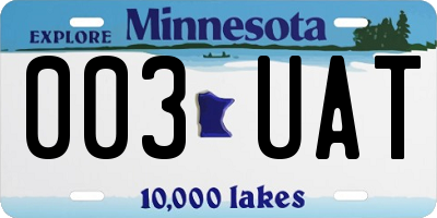 MN license plate 003UAT