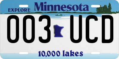 MN license plate 003UCD