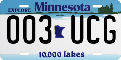 MN license plate 003UCG