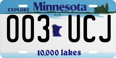 MN license plate 003UCJ