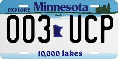 MN license plate 003UCP