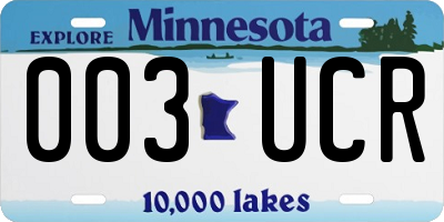 MN license plate 003UCR