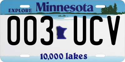 MN license plate 003UCV