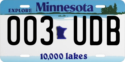 MN license plate 003UDB